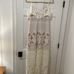 WAYF Maxi Dress in White, size S